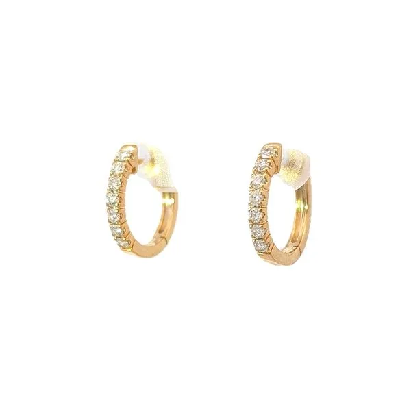 14KT Yellow Gold Diamond Hoop Earrings Harmony Jewellers Grimsby, ON