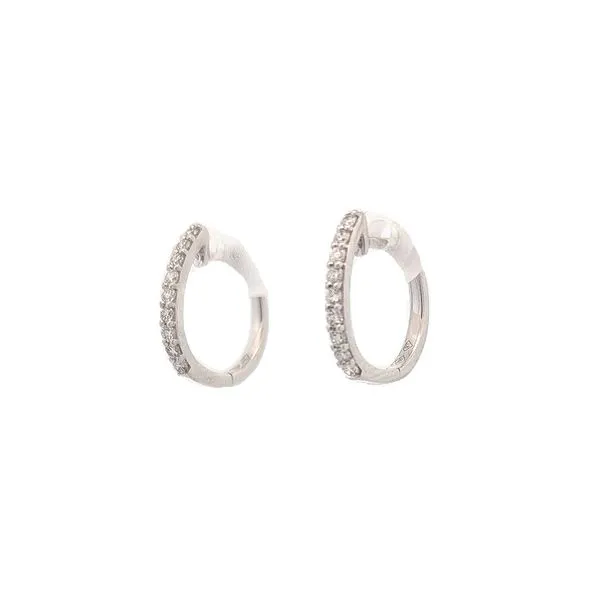 18K White Gold 0.21ct Diamond Small Hoop Earrings Harmony Jewellers Grimsby, ON