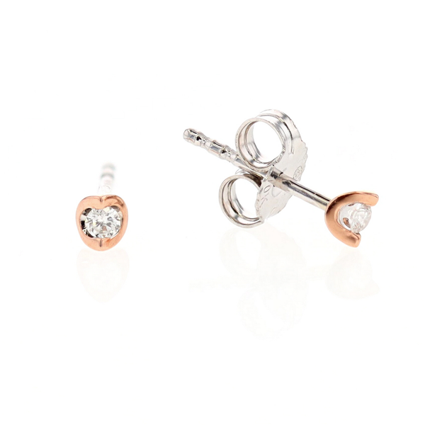 10KT Rose and White Gold 0.06ctw Diamond Stud Earrings Harmony Jewellers Grimsby, ON