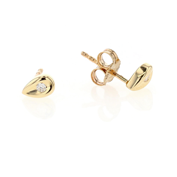 10KT Yellow Gold 0.04ctw Diamond Leaf Stud Earrings Harmony Jewellers Grimsby, ON