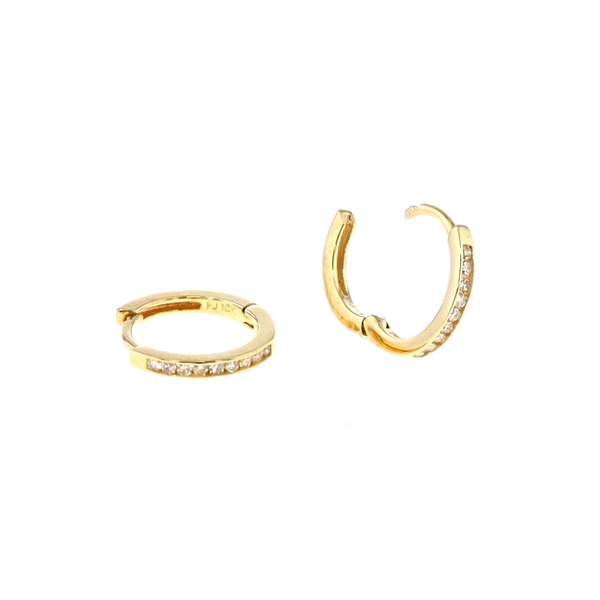 10KT Yellow Gold 0.10ctw Diamond Hoop Earrings Harmony Jewellers Grimsby, ON