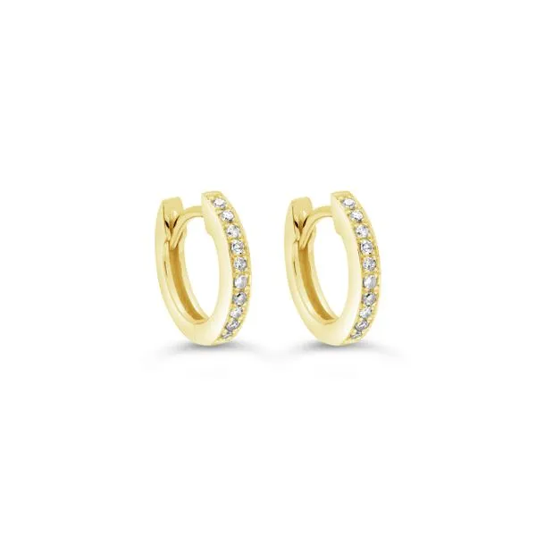 10KT Yellow Gold 0.10ctw Diamond Oval Huggie Earrings Image 2 Harmony Jewellers Grimsby, ON