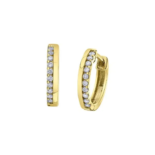 10K Yellow Gold 0.15ct Diamond Small Hoop Earrings Harmony Jewellers Grimsby, ON