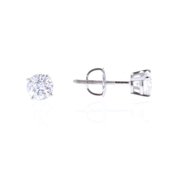 14KT White Gold 1.00ctw Diamond Estate Stud Earrings Harmony Jewellers Grimsby, ON