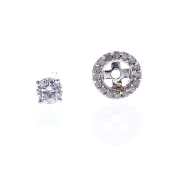 14KT White Gold 0.35ctw Diamond Stud Earrings with Diamond Jackets Image 3 Harmony Jewellers Grimsby, ON