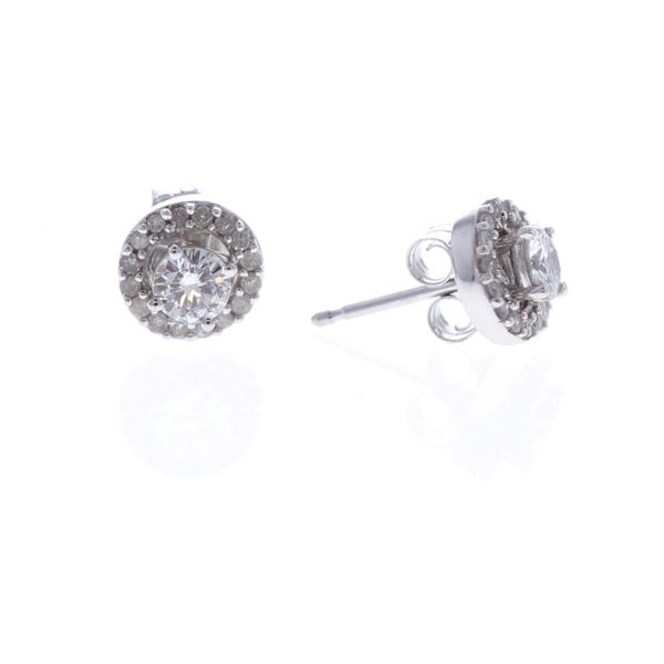 14KT White Gold 0.35ctw Diamond Stud Earrings with Diamond Jackets Harmony Jewellers Grimsby, ON