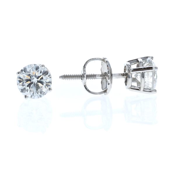 14KT White Gold 1.00ctw Diamond Estate Stud Earrings Harmony Jewellers Grimsby, ON