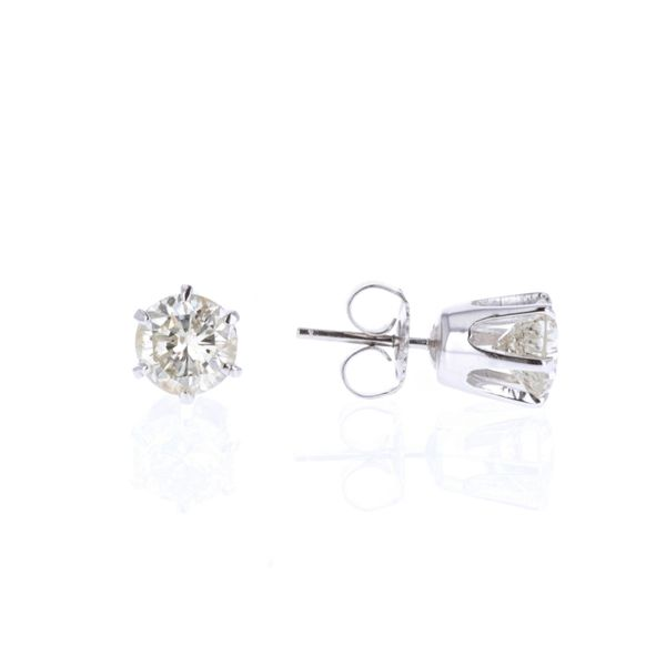 14KT White Gold 2.34ctw Diamond Estate Stud Earrings Harmony Jewellers Grimsby, ON