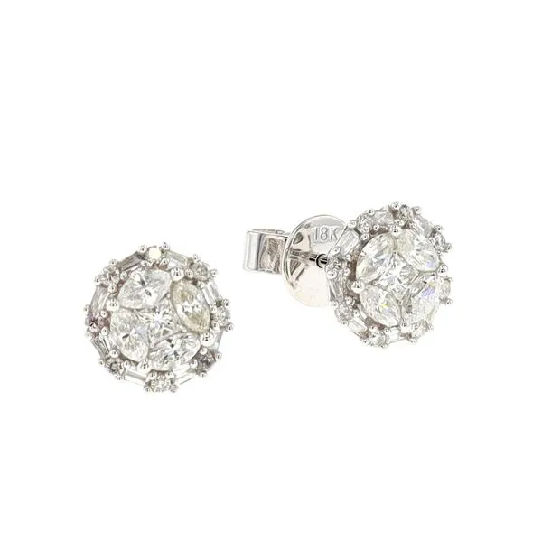 18KT White Gold 0.55ctw Diamond Estate Stud Earrings Harmony Jewellers Grimsby, ON