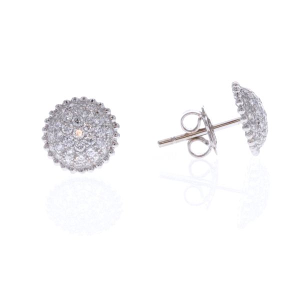 18KT White Gold 0.87ctw Diamond Estate Stud Earrings Harmony Jewellers Grimsby, ON