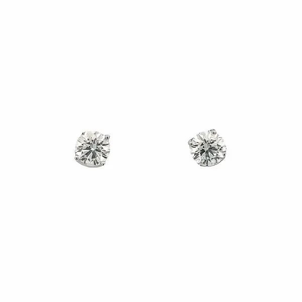 14KT White Gold Natural Blue Sapphire and 1.08ctw Diamond Estate Stud Earrings Harmony Jewellers Grimsby, ON