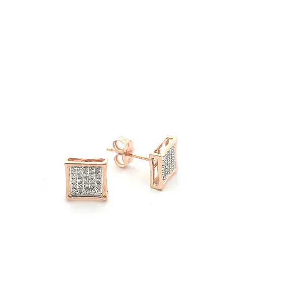 14KT Rose Gold 0.15ctw Diamond Estate Square Stud Earrings Harmony Jewellers Grimsby, ON