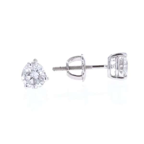 14KT White Gold 1.00ctw Diamond Estate Stud Earrings Harmony Jewellers Grimsby, ON