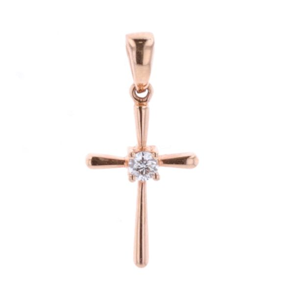 18KT Rose Gold 0.06ctw Diamond Cross Pendant Harmony Jewellers Grimsby, ON