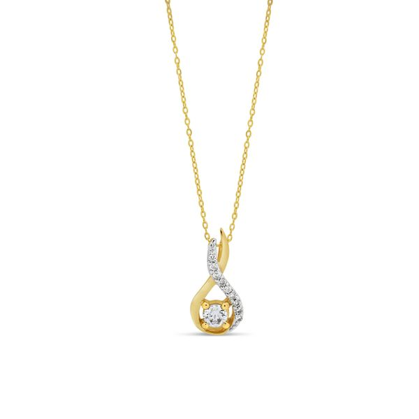 10KT Yellow Gold 0.13ctw Diamond Icicles Top Open Figure 8 Necklace Harmony Jewellers Grimsby, ON