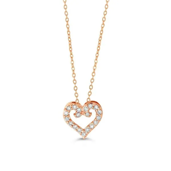 10KT Rose Gold 0.10ctw Diamond Icicles Love Heart Necklace Harmony Jewellers Grimsby, ON