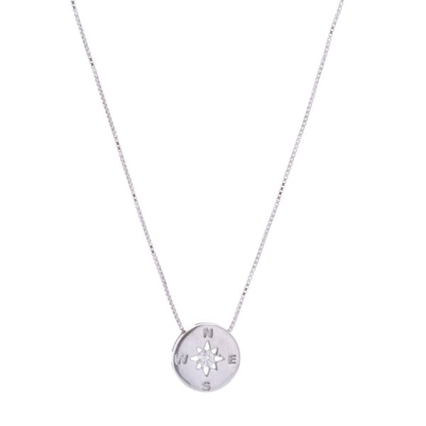 Sterling Silver 0.13ctw Canadian Diamond Compass Necklace Harmony Jewellers Grimsby, ON