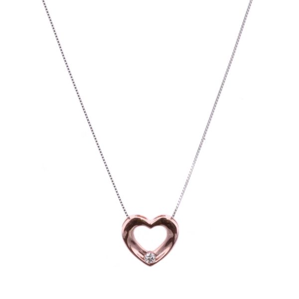 10KT Rose Gold 0.03ctw Canadian Diamond Heart Necklace Harmony Jewellers Grimsby, ON