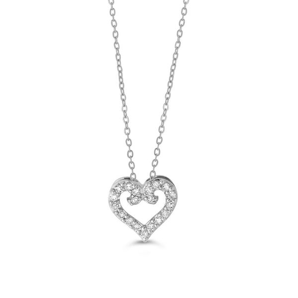 10KT White Gold 0.10ctw Diamond Icicles Love Heart Necklace Harmony Jewellers Grimsby, ON