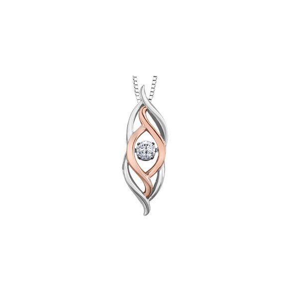 Sterling Silver and 10KT Rose Gold 0.24ctw Diamond Necklace Harmony Jewellers Grimsby, ON