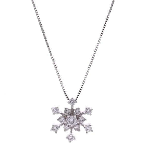 14-18KT White Gold 0.43ctw Diamond Snowflake 18