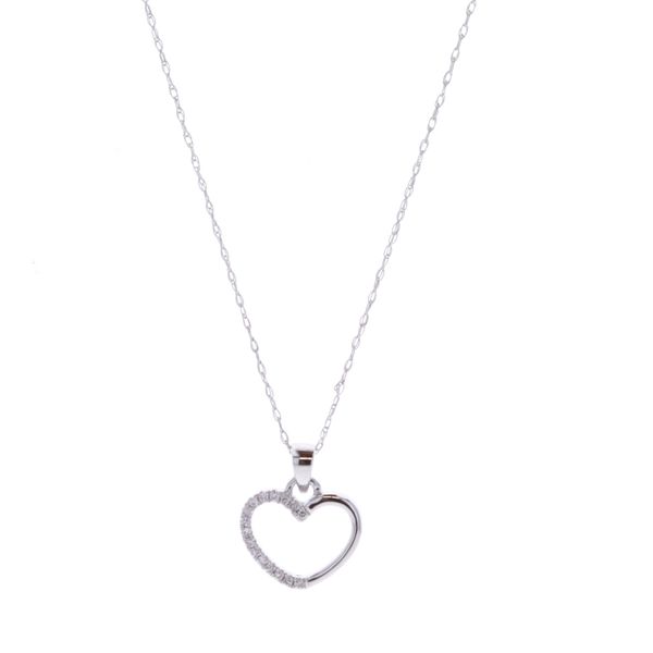 14KT White Gold 0.05ctw Diamond Heart Necklace Harmony Jewellers Grimsby, ON