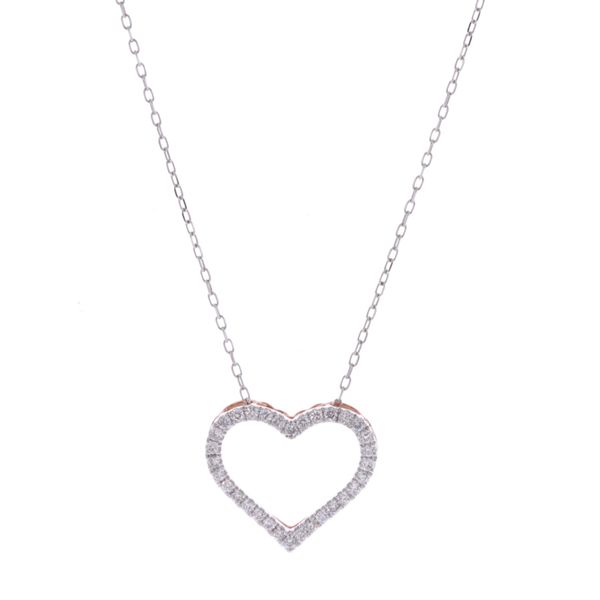 10KT White and Rose Gold 0.33ctw Diamond Heart 18
