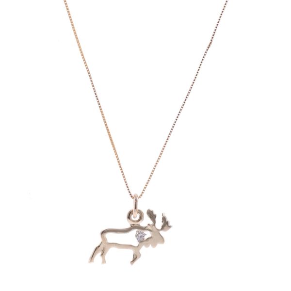 10KT Yellow Gold 0.02ctw Diamond Moose Necklace Harmony Jewellers Grimsby, ON