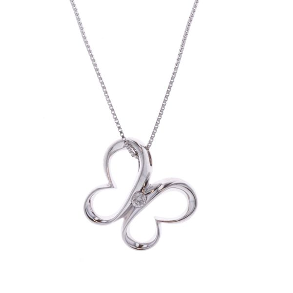 Sterling Silver Butterfly 0.11ctw Canadian Diamond Necklace Harmony Jewellers Grimsby, ON