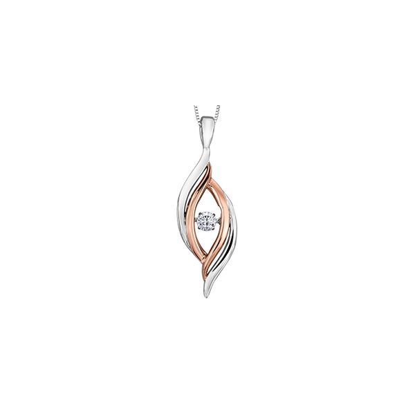 Silver/10KT Rose Gold Two-Tone 0.12ctw Canadian Diamond Necklace Harmony Jewellers Grimsby, ON