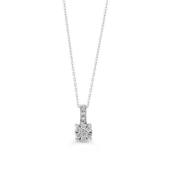 10KT White Gold 0.10ctw Diamond Icicles Cluster Necklace Harmony Jewellers Grimsby, ON