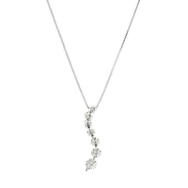10KT White Gold 0.04ctw Diamond Journey Necklace Harmony Jewellers Grimsby, ON