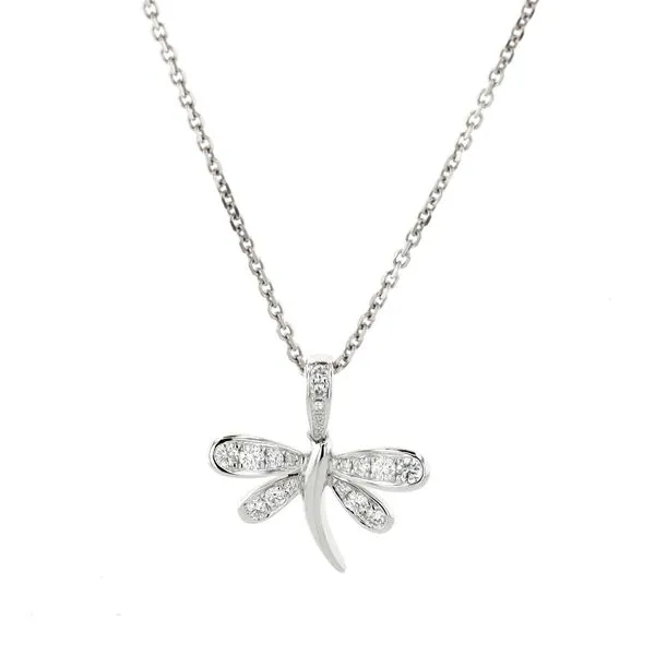 18KT White Gold 0.22ctw Diamond Dragonfly 17