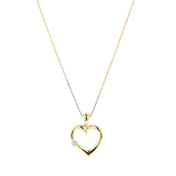10KT Yellow Gold 0.015ctw Diamond Heart Necklace Harmony Jewellers Grimsby, ON