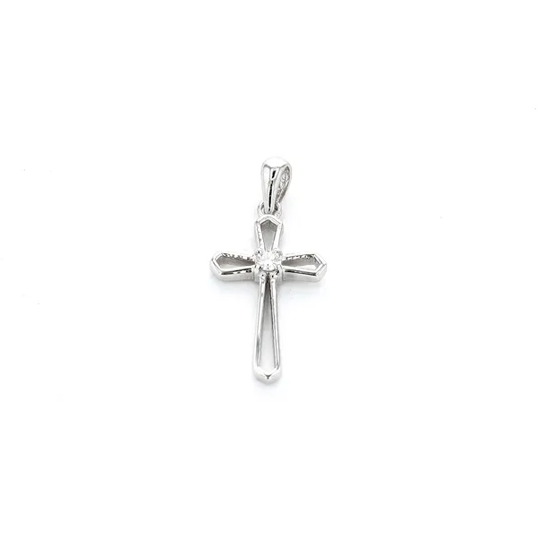 10KT White Gold 0.03ctw Diamond Cross Pendant Harmony Jewellers Grimsby, ON