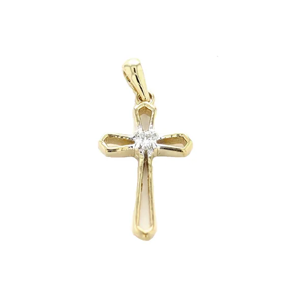 10KT Yellow Gold 0.03ctw Diamond Cross Pendant Harmony Jewellers Grimsby, ON