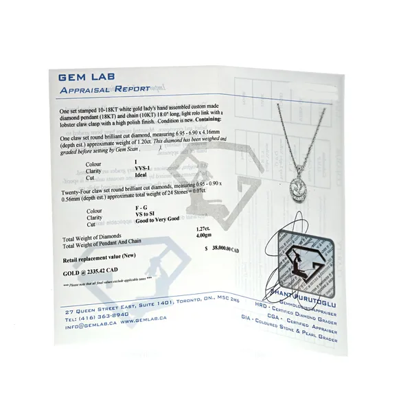 10-18KT White Gold 1.27ctw Diamond 18
