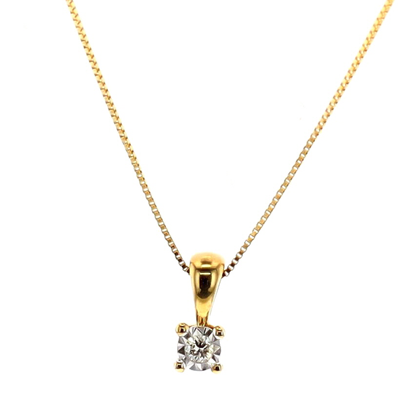 10KT White and Yellow Gold 0.03ctw Diamond Necklace Harmony Jewellers Grimsby, ON