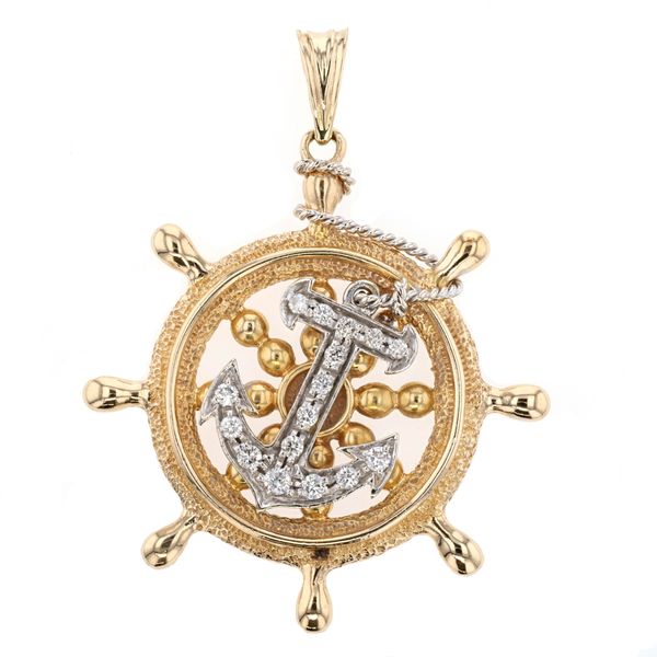 14KT Yellow and White Gold 0.37ctw Diamond Estate Anchor Pendant Harmony Jewellers Grimsby, ON