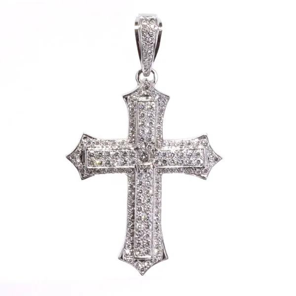 14-18KT White Gold 4.09ctw Diamond 2.5 inch Cross 20