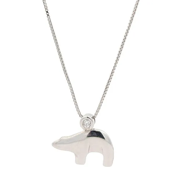 Sterling Silver Polar Bear 0.05ctw Diamond Necklace Harmony Jewellers Grimsby, ON