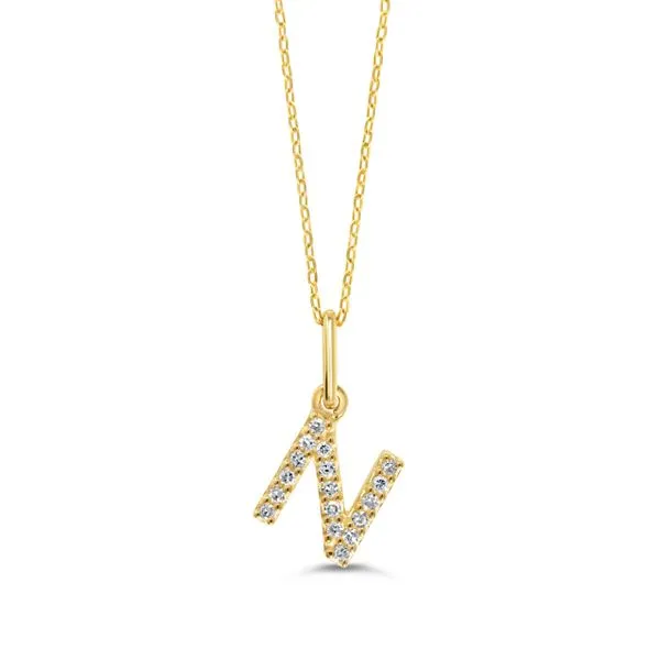10KT Yellow Gold 0.06ctw Diamond Initial 