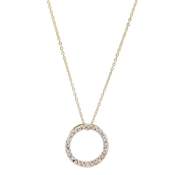 10KT Yellow Gold 0.10ctw Diamond Life Circle Necklace Harmony Jewellers Grimsby, ON