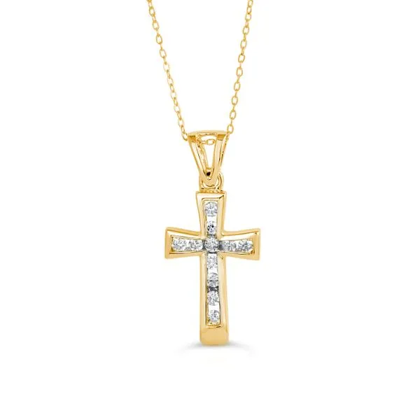 10KT Yellow Gold 0.13ctw Diamond Cross Necklace Harmony Jewellers Grimsby, ON