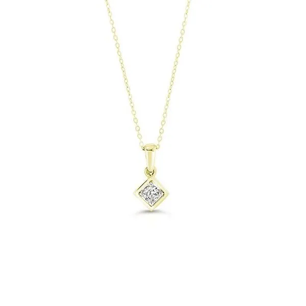10KT Yellow Gold 0.09ctw Diamond Icicles Square Necklace Harmony Jewellers Grimsby, ON