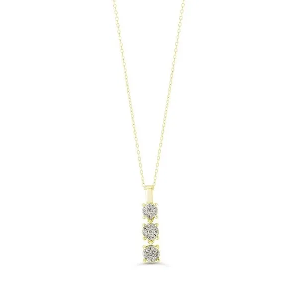 10KT Yellow Gold 0.13ctw Diamond Icicles Past, Present and Future Illusion Necklace Harmony Jewellers Grimsby, ON