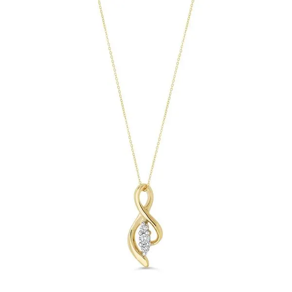 10KT Yellow Gold 0.08ctw Diamond Icicles Open Side Figure 8 Necklace Harmony Jewellers Grimsby, ON