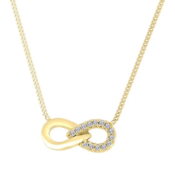 10KT Yellow Gold 0.04ctw Diamond Infinity 18