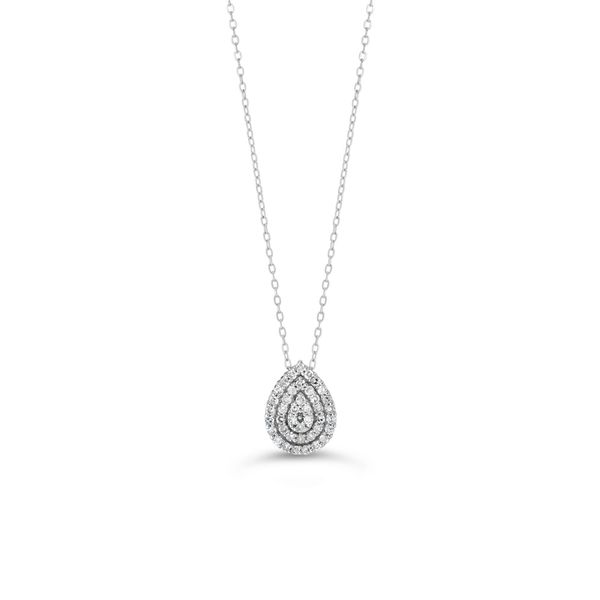 10KT White Gold 0.103ctw Diamond Icicles Pear Illusion Necklace Harmony Jewellers Grimsby, ON