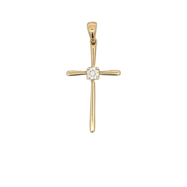 18KT Yellow Gold 0.10ctw Diamond Cross Pendant Harmony Jewellers Grimsby, ON
